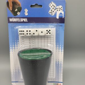 Würfelspiel Becher und 5 Würfel